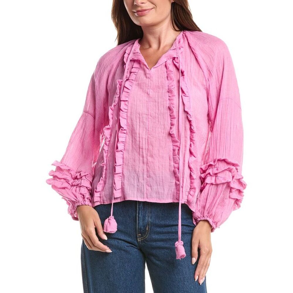 Anna Kay Womens  Elenore Boho Blouse, Pink